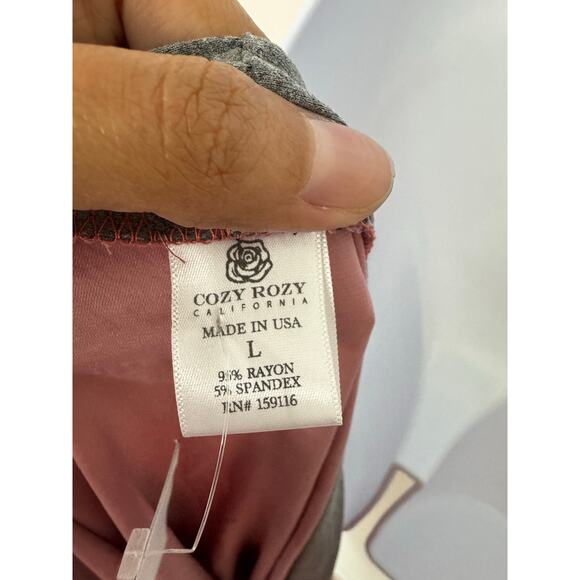 Cozy Rozy Mauve Pink Kimono Robe L NWT Lounge Wrap Made in USA - Picture 5 of 7